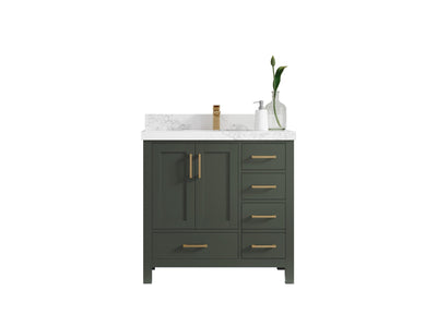 Malibu 36 in. W x 22 in. D Bathroom Vanity Center Sink - Willow Bath and Vanity