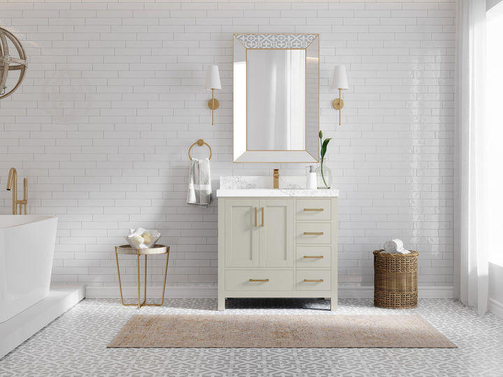Malibu 36 in. W x 22 in. D Bathroom Vanity Center Sink - photo 4