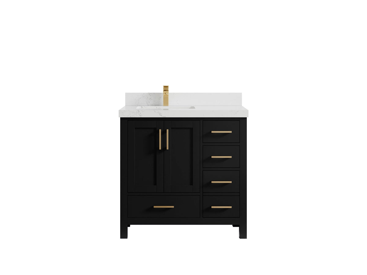 Malibu 36 in. W x 22 in. D Bathroom Vanity Center Sink - Willow Bath and Vanity