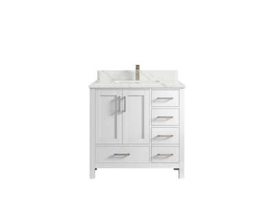 Malibu 36 in. W x 22 in. D Bathroom Vanity Center Sink - Willow Bath and Vanity