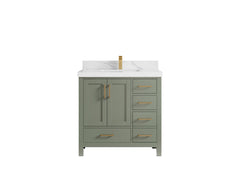Malibu 36 in. W x 22 in. D Bathroom Vanity Center Sink - photo 16