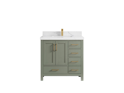 Malibu 36 in. W x 22 in. D Bathroom Vanity Center Sink - Willow Bath and Vanity