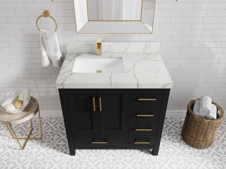 Malibu 36 in. W x 22 in. D Bathroom Vanity Center Sink - photo 42