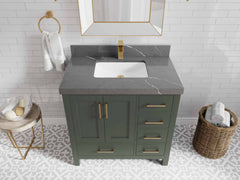 Malibu 36 in. W x 22 in. D Bathroom Vanity Center Sink - photo 39