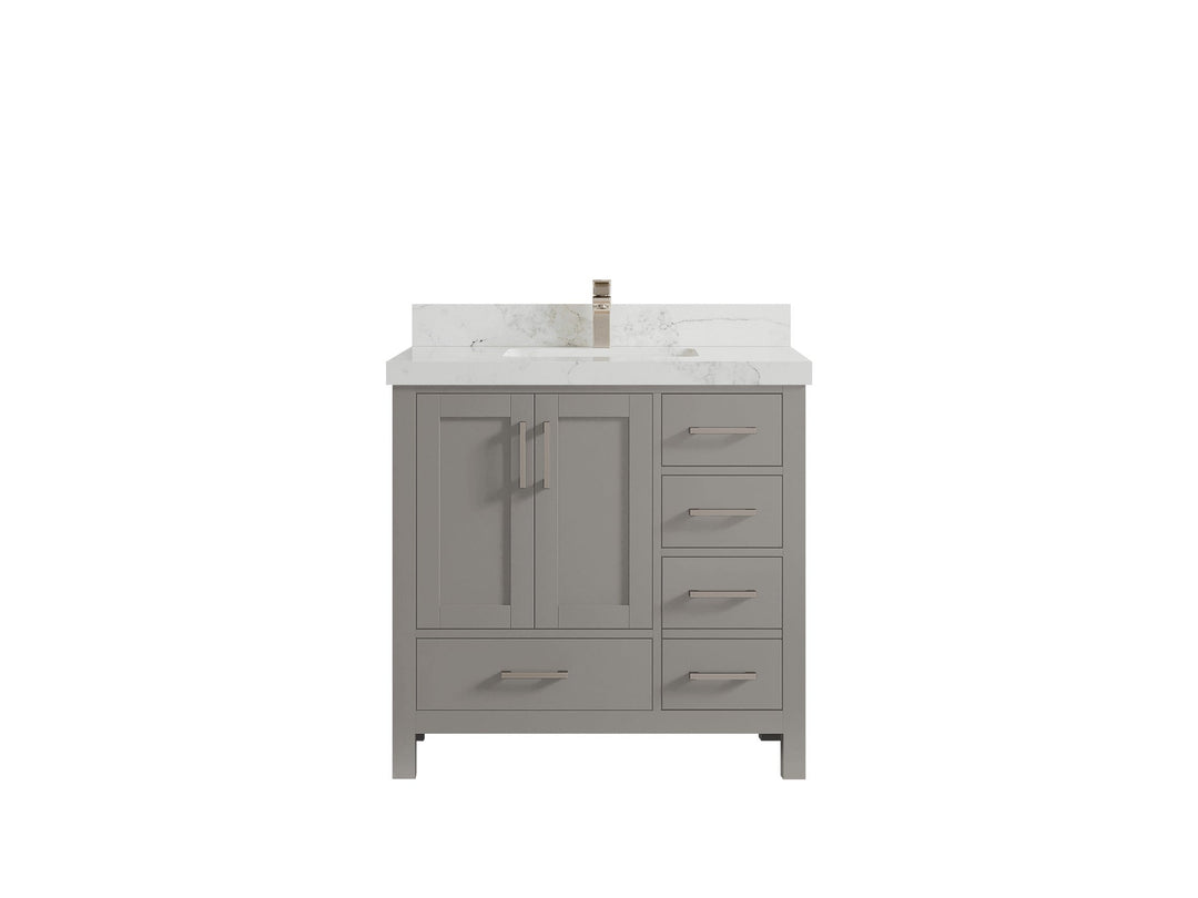 Malibu 36 in. W x 22 in. D Bathroom Vanity Center Sink - Willow Bath and Vanity