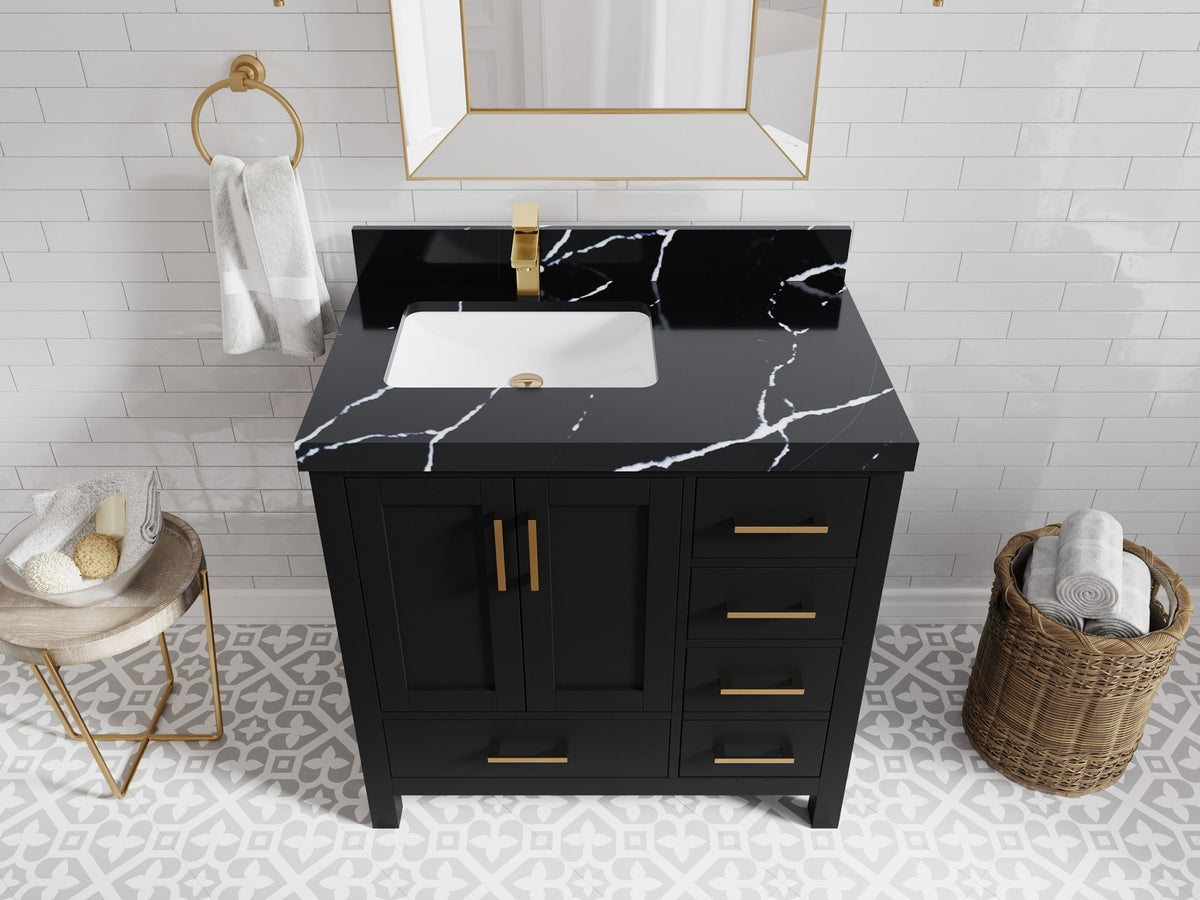 Malibu 36 in. W x 22 in. D Bathroom Vanity Center Sink - Willow Bath and Vanity