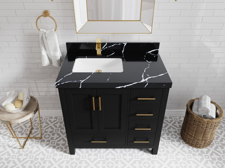 Malibu 36 in. W x 22 in. D Bathroom Vanity Center Sink - photo 8