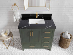 Malibu 36 in. W x 22 in. D Bathroom Vanity Center Sink - photo 15