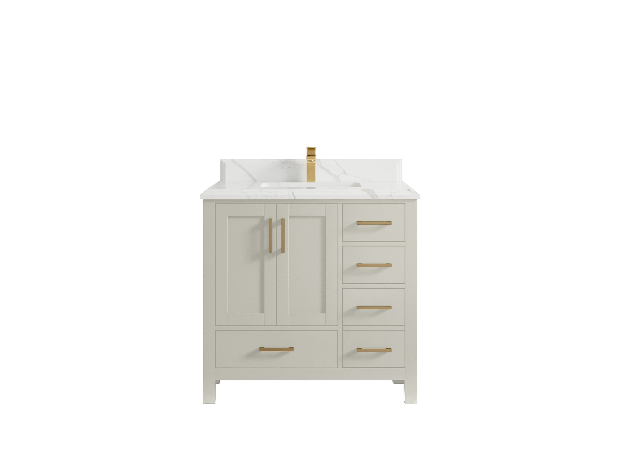 Malibu 36 in. W x 22 in. D Bathroom Vanity Center Sink - Willow Bath and Vanity