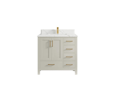 Malibu 36 in. W x 22 in. D Bathroom Vanity Center Sink - Willow Bath and Vanity