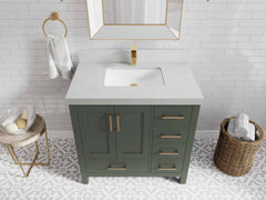 Malibu 36 in. W x 22 in. D Bathroom Vanity Center Sink - photo 13