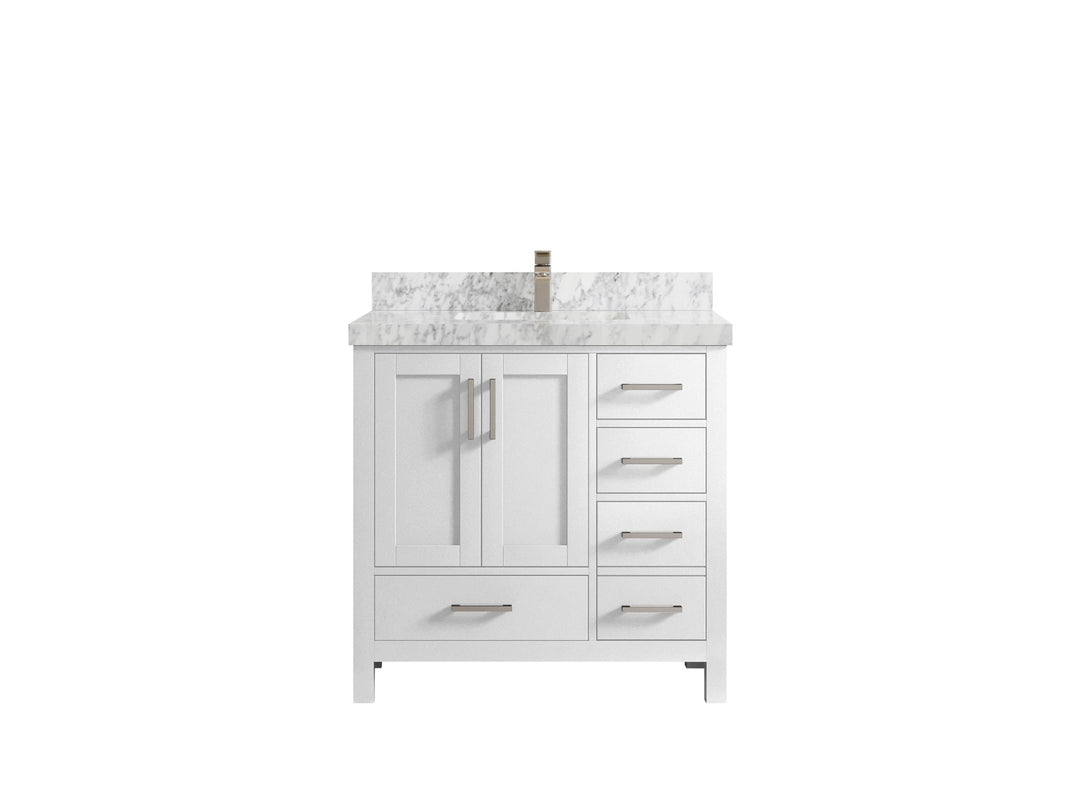Malibu 36 in. W x 22 in. D Bathroom Vanity Center Sink - Willow Bath and Vanity