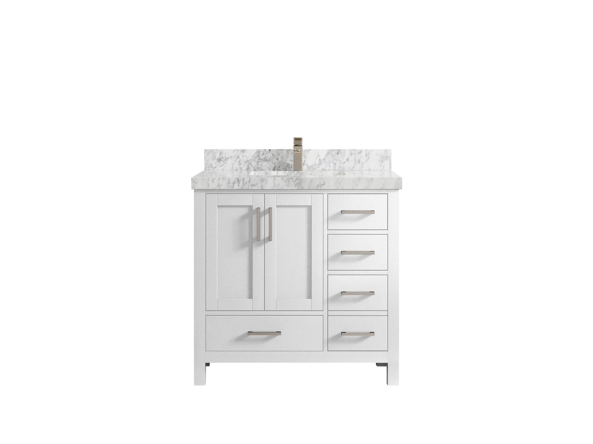 Malibu 36 in. W x 22 in. D Bathroom Vanity Center Sink - Willow Bath and Vanity