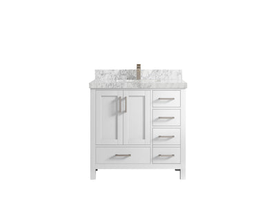 Malibu 36 in. W x 22 in. D Bathroom Vanity Center Sink - Willow Bath and Vanity