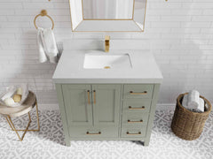 Malibu 36 in. W x 22 in. D Bathroom Vanity Center Sink - photo 9