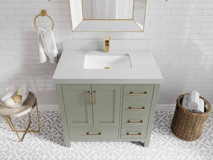 Malibu 36 in. W x 22 in. D Bathroom Vanity Center Sink - photo 9