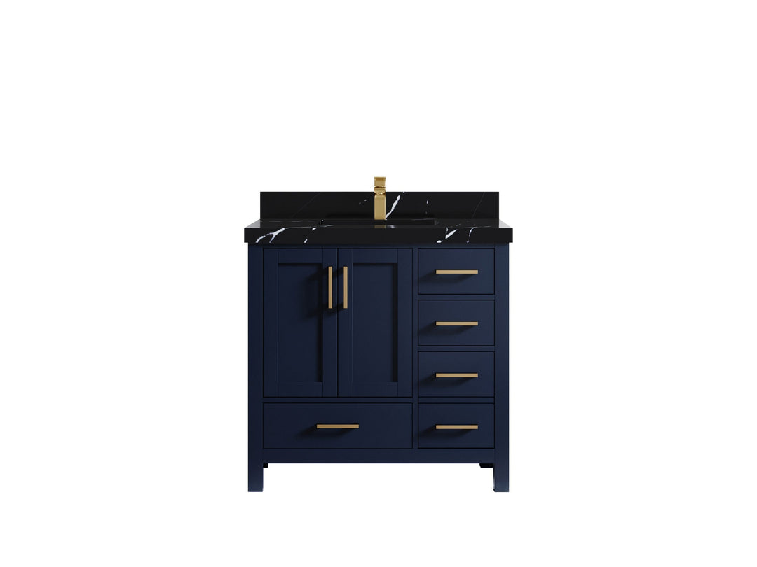 Malibu 36 in. W x 22 in. D Bathroom Vanity Center Sink - Willow Bath and Vanity