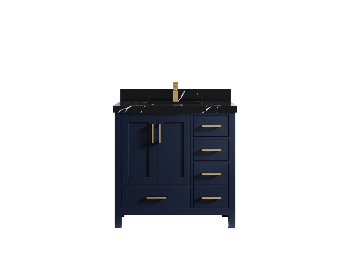 Malibu 36 in. W x 22 in. D Bathroom Vanity Center Sink - Willow Bath and Vanity