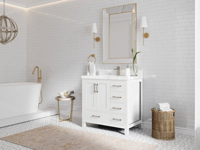 Malibu 36 in. W x 22 in. D Bathroom Vanity Center Sink - Willow Bath and Vanity
