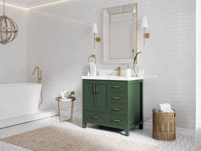 Malibu 36 in. W x 22 in. D Bathroom Vanity Center Sink - Willow Bath and Vanity