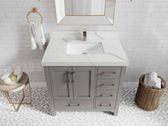Malibu 36 in. W x 22 in. D Bathroom Vanity Center Sink - photo 16
