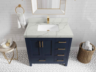 Malibu 36 in. W x 22 in. D Bathroom Vanity Center Sink - Willow Bath and Vanity