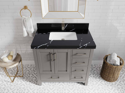 Malibu 36 in. W x 22 in. D Bathroom Vanity Center Sink - Willow Bath and Vanity