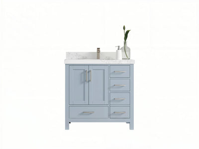 Malibu 36 in. W x 22 in. D Bathroom Vanity Center Sink - Willow Bath and Vanity