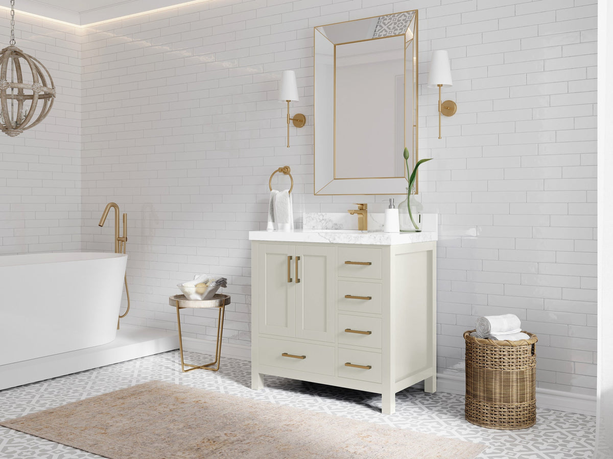 Malibu 36 in. W x 22 in. D Bathroom Vanity Center Sink - Willow Bath and Vanity