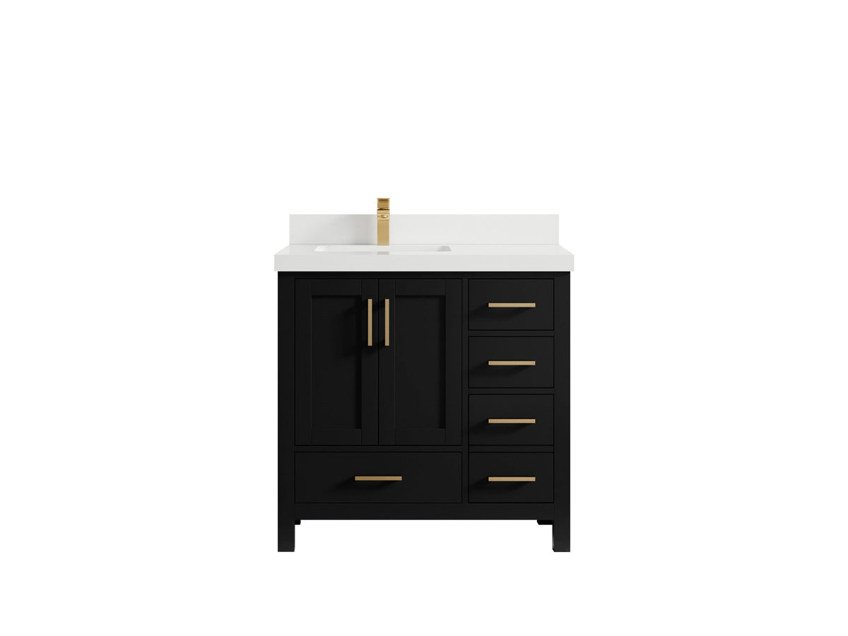 Malibu 36 in. W x 22 in. D Bathroom Vanity Center Sink - Willow Bath and Vanity