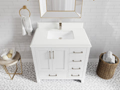 Malibu 36 in. W x 22 in. D Bathroom Vanity Center Sink - photo 28