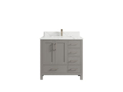 Malibu 36 in. W x 22 in. D Bathroom Vanity Center Sink - photo 25