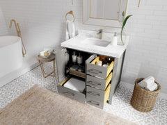Malibu 36 in. W x 22 in. D Bathroom Vanity Center Sink - photo 3