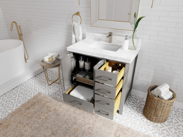 Malibu 36 in. W x 22 in. D Bathroom Vanity Center Sink - photo 3