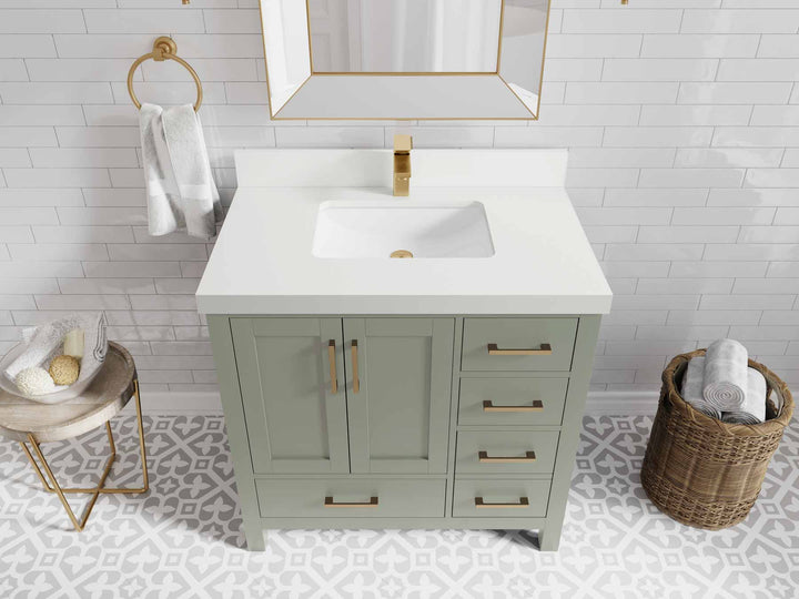 Malibu 36 in. W x 22 in. D Bathroom Vanity Center Sink - photo 45