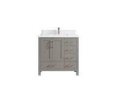 Malibu 36 in. W x 22 in. D Bathroom Vanity Center Sink - photo 29