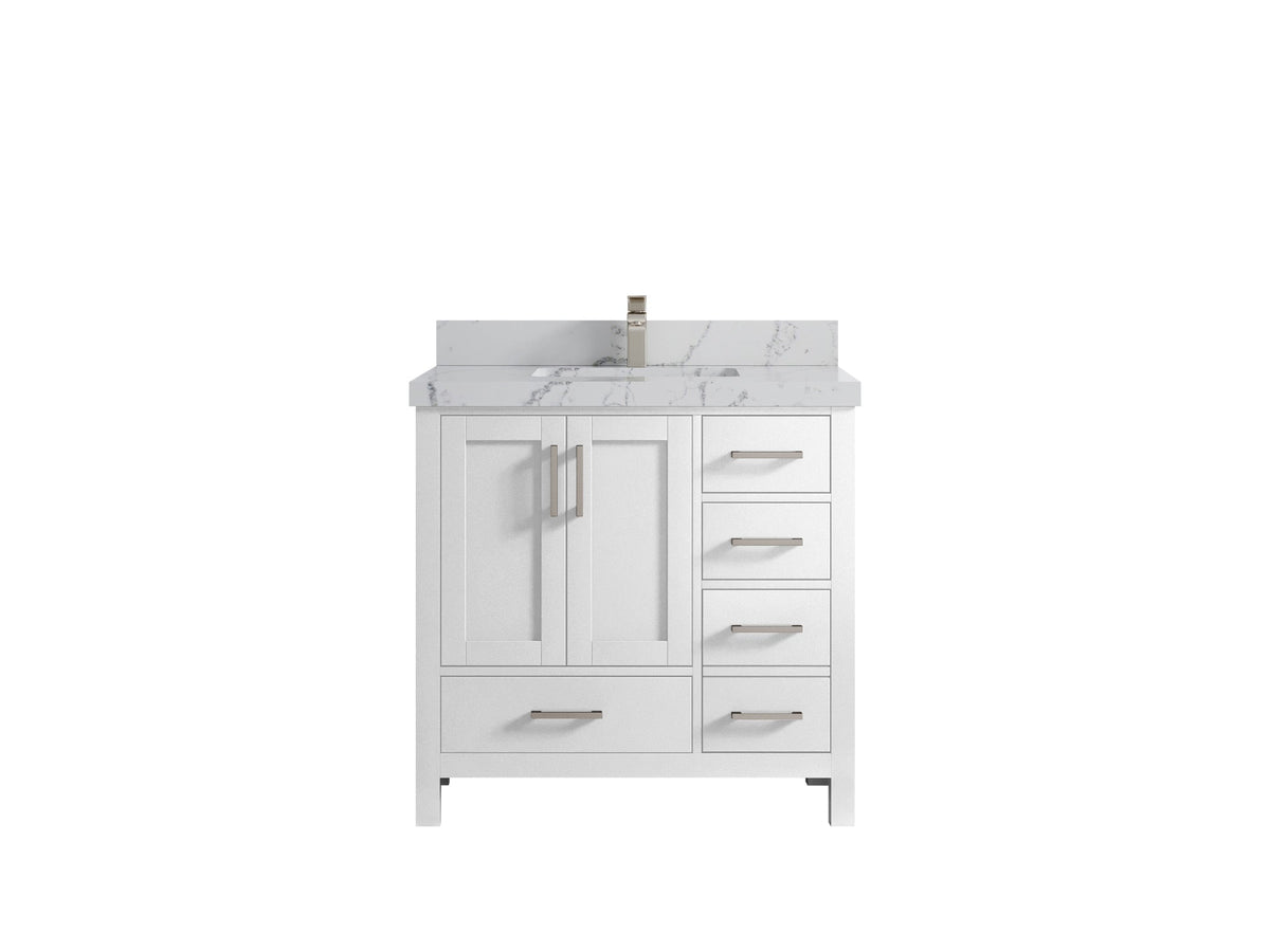 Malibu 36 in. W x 22 in. D Bathroom Vanity Center Sink - Willow Bath and Vanity