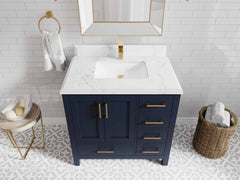 Malibu 36 in. W x 22 in. D Bathroom Vanity Center Sink - photo 26