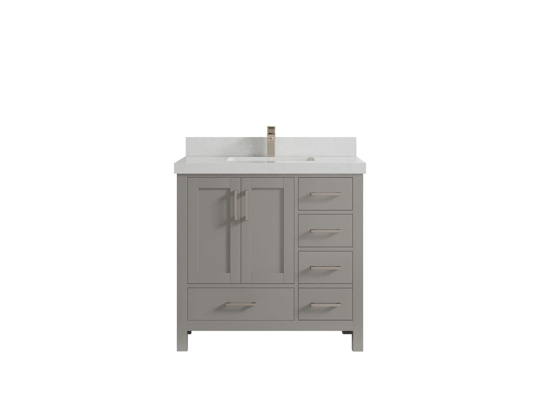 Malibu 36 in. W x 22 in. D Bathroom Vanity Center Sink - Willow Bath and Vanity