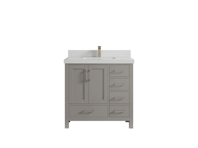 Malibu 36 in. W x 22 in. D Bathroom Vanity Center Sink - Willow Bath and Vanity