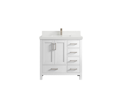 Malibu 36 in. W x 22 in. D Bathroom Vanity Center Sink - Willow Bath and Vanity