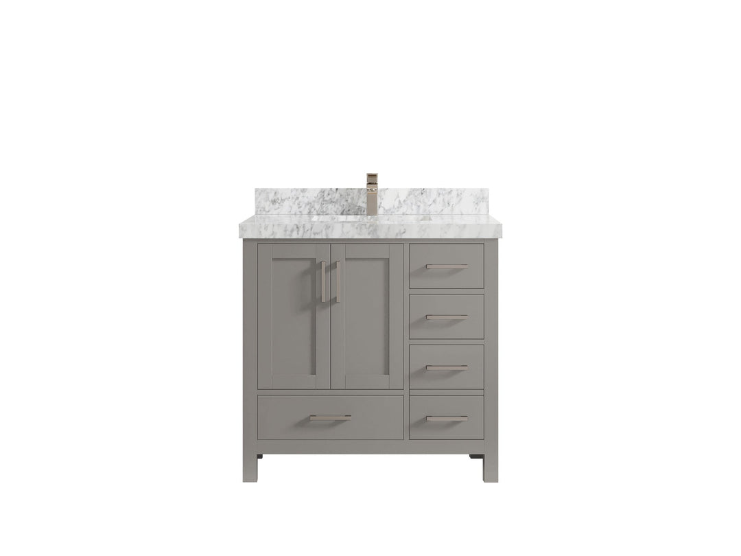 Malibu 36 in. W x 22 in. D Bathroom Vanity Center Sink - Willow Bath and Vanity
