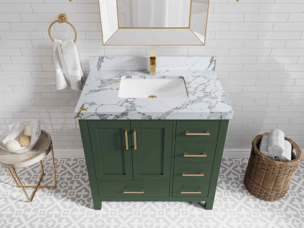 Malibu 36 in. W x 22 in. D Bathroom Vanity Center Sink - Willow Bath and Vanity