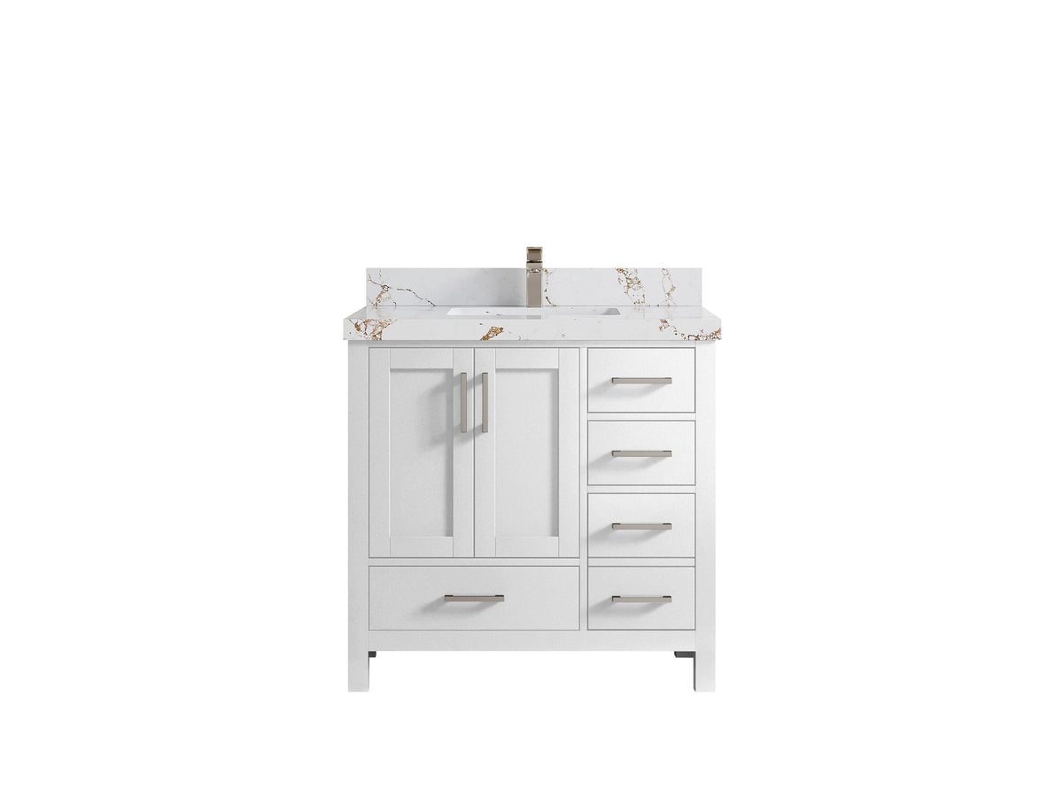 Malibu 36 in. W x 22 in. D Bathroom Vanity Center Sink - Willow Bath and Vanity