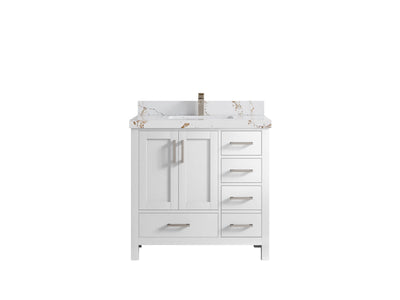 Malibu 36 in. W x 22 in. D Bathroom Vanity Center Sink - Willow Bath and Vanity