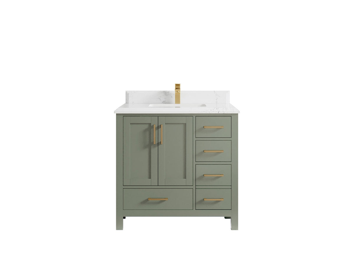 Malibu 36 in. W x 22 in. D Bathroom Vanity Center Sink - Willow Bath and Vanity