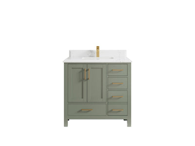 Malibu 36 in. W x 22 in. D Bathroom Vanity Center Sink - Willow Bath and Vanity