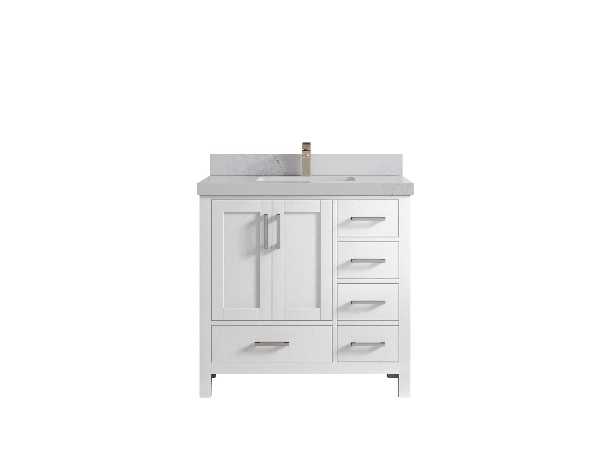 Malibu 36 in. W x 22 in. D Bathroom Vanity Center Sink - Willow Bath and Vanity