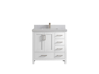 Malibu 36 in. W x 22 in. D Bathroom Vanity Center Sink - Willow Bath and Vanity