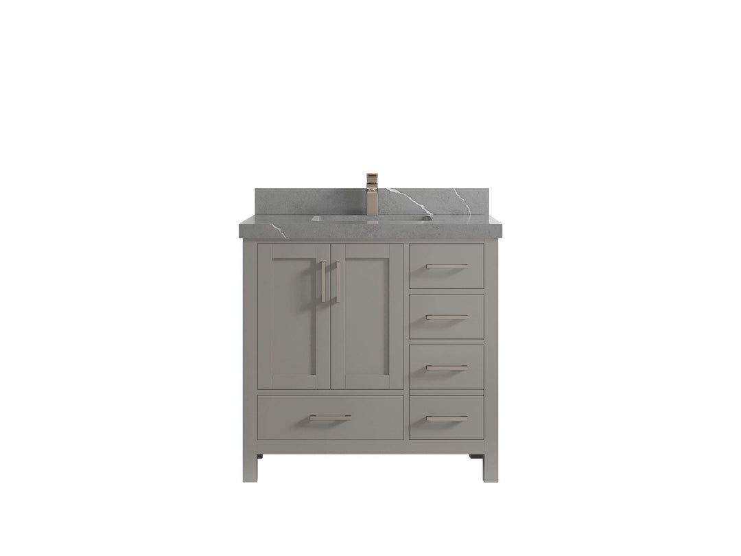 Malibu 36 in. W x 22 in. D Bathroom Vanity Center Sink - Willow Bath and Vanity